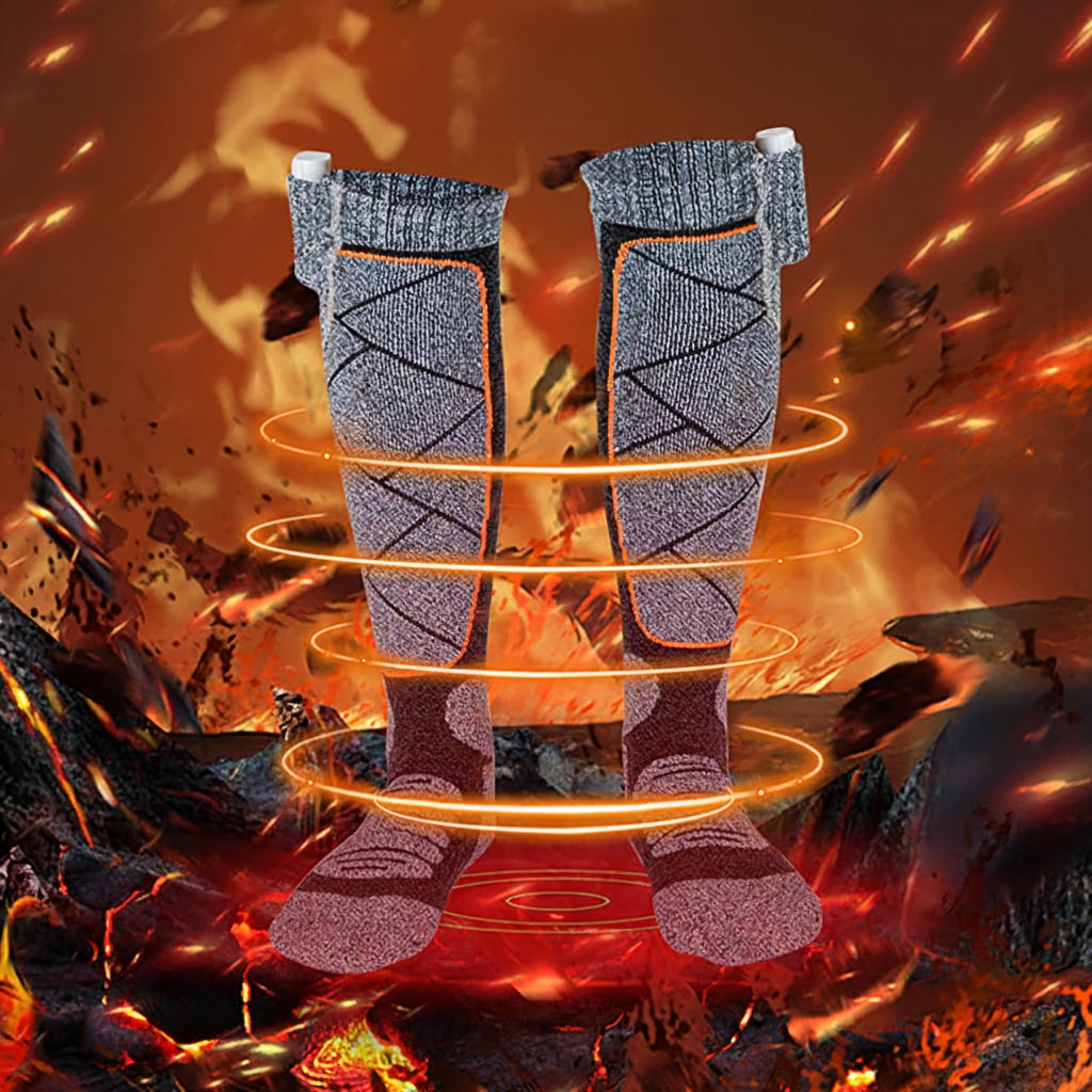 Heated Socks with Rechargeable Battery Operated Warming Technology Thermal Knee-High for Winter - Image 2
