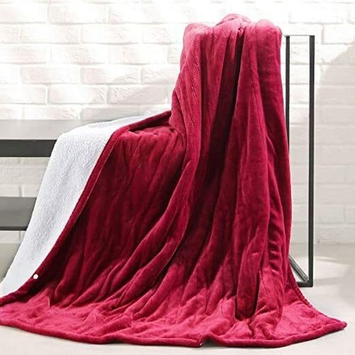 Heated Throw Blanket with Sherpa Fleece Lining Electric Flannel with Auto-Off Timer - Image 12