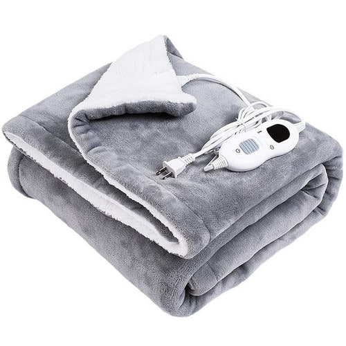 Heated Throw Blanket with Sherpa Fleece Lining Electric Flannel with Auto-Off Timer - Image 4
