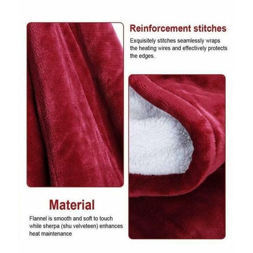 Heated Throw Blanket with Sherpa Fleece Lining Electric Flannel with Auto-Off Timer - Image 6