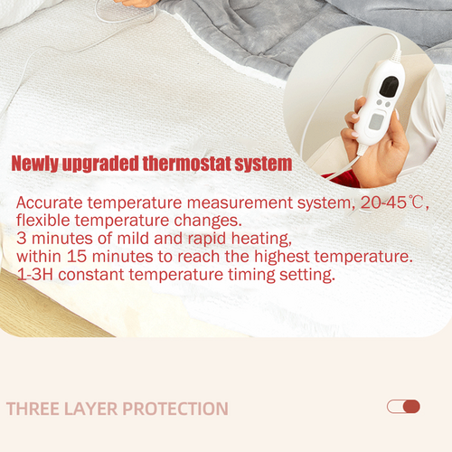 Heated Throw Blanket with Sherpa Fleece Lining Electric Flannel with Auto-Off Timer - Image 8