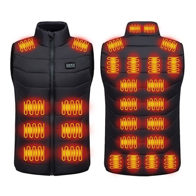 Heated Vest with USB Rechargeable Battery Quilted Design and Multiple Heating Zones - Image 1