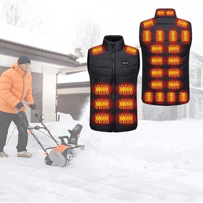 Heated Vest with USB Rechargeable Battery Quilted Design and Multiple Heating Zones - Image 2