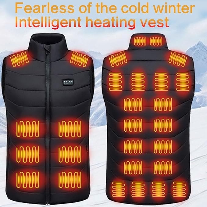 Heated Vest with USB Rechargeable Battery Quilted Design and Multiple Heating Zones - Image 3
