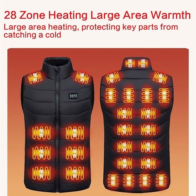 Heated Vest with USB Rechargeable Battery Quilted Design and Multiple Heating Zones - Image 6