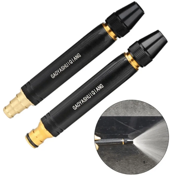 High Pressure Garden Hose Nozzle with Adjustable Spray Tip and Brass Quick-Connect Fitting - Image 1