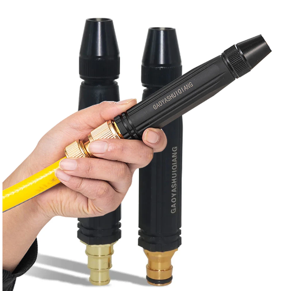 High Pressure Garden Hose Nozzle with Adjustable Spray Tip and Brass Quick-Connect Fitting - Image 4