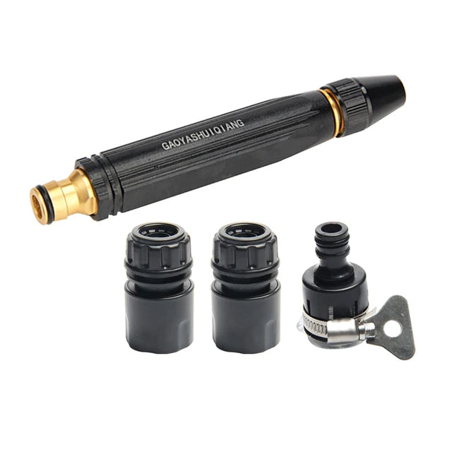 High Pressure Garden Hose Nozzle with Adjustable Spray Tip and Brass Quick-Connect Fitting - Image 7