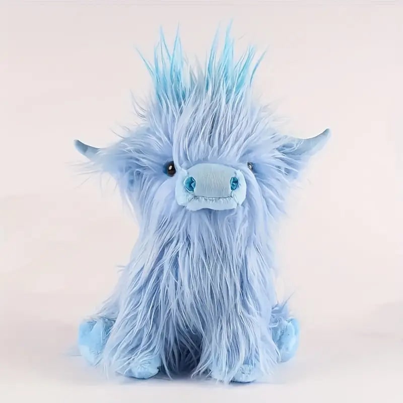 Highland Cow Stuffed Animal with Shaggy Plush and Embroidered Details - Image 6