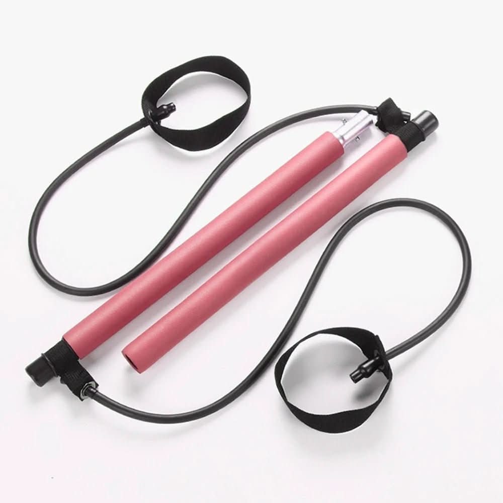 Home Pilates Equipment Bar Kit Portable Foldable Resistance Bands Foot Loops - Image 12
