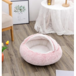 Hooded Cat Bed with Cave Design and Plush Donut Shape Enclosed Cozy Pet with Cushioned Rim - Image 21