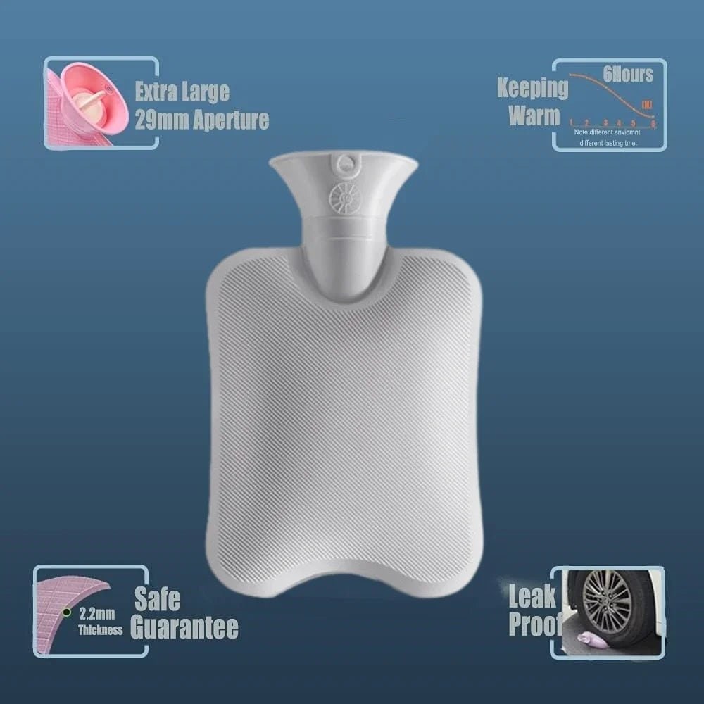 Hot Water Bottle Bag Plush Faux Fur Cover Removable Portable - Image 3