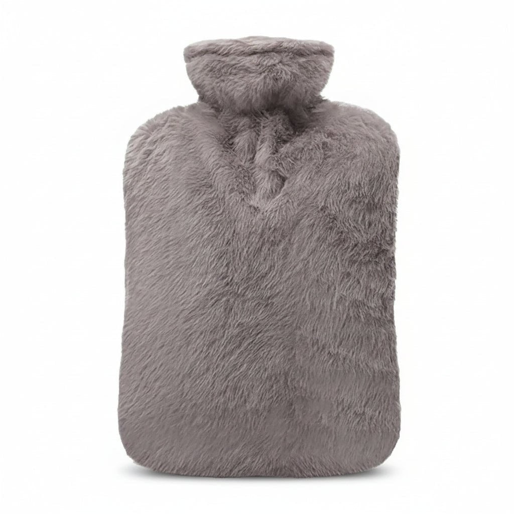 Hot Water Bottle Bag Plush Faux Fur Cover Removable Portable - Image 7