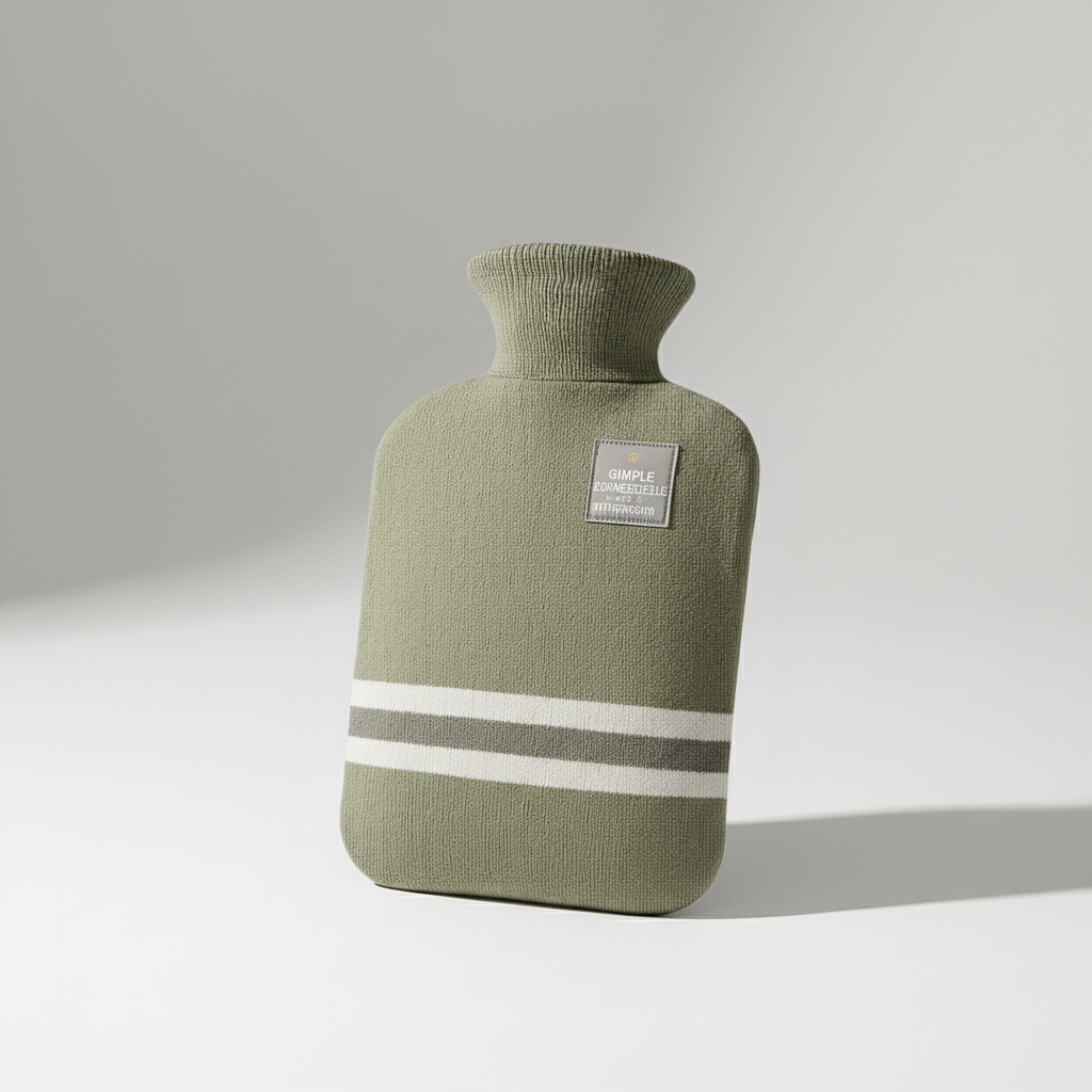 Hot Water Bottle Knitted Cover Striped Portable Travel - Image 11