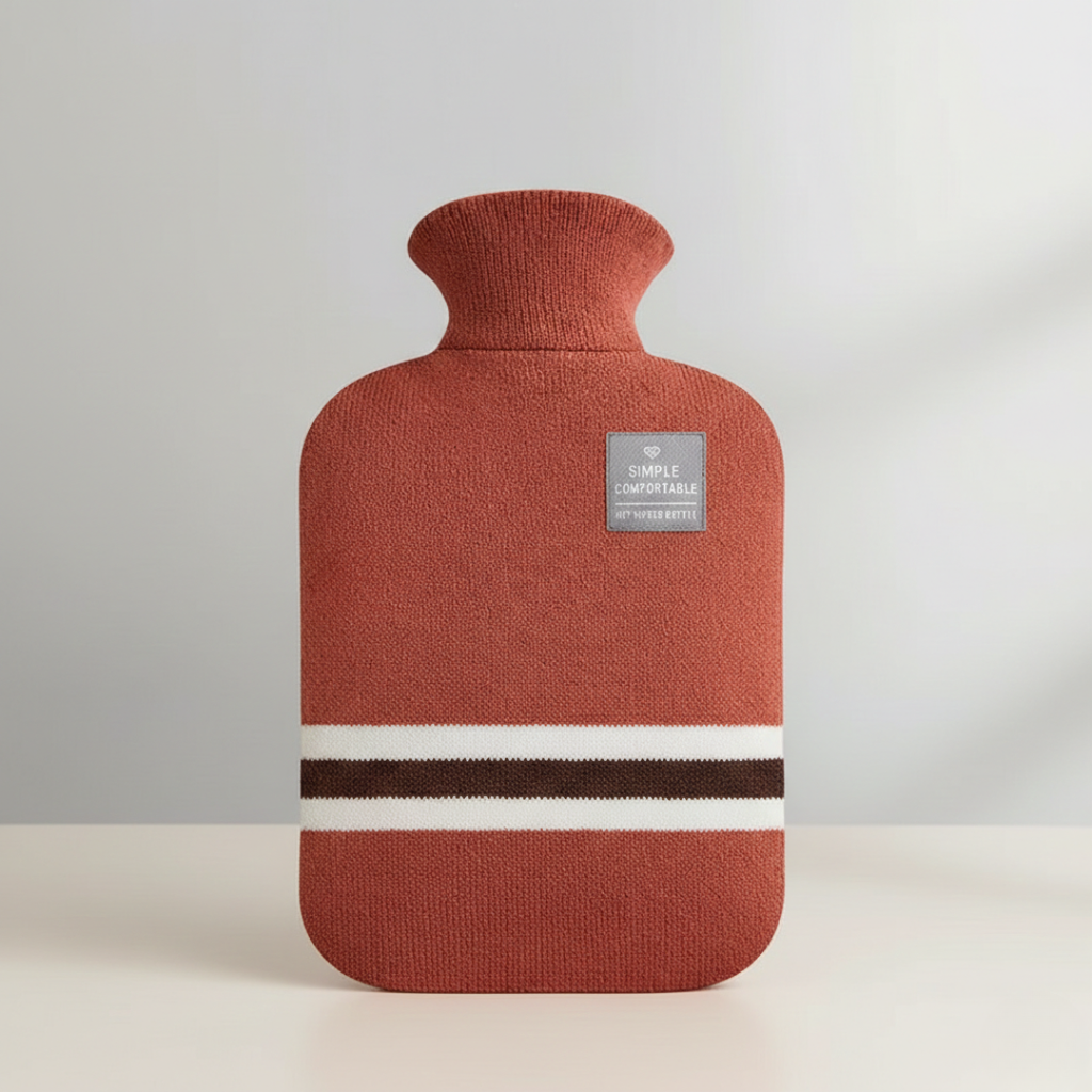 Hot Water Bottle Knitted Cover Striped Portable Travel - Image 12