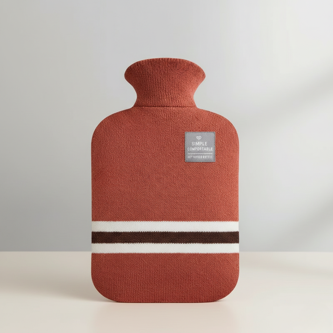 Hot Water Bottle Knitted Cover Striped Portable Travel - Image 12