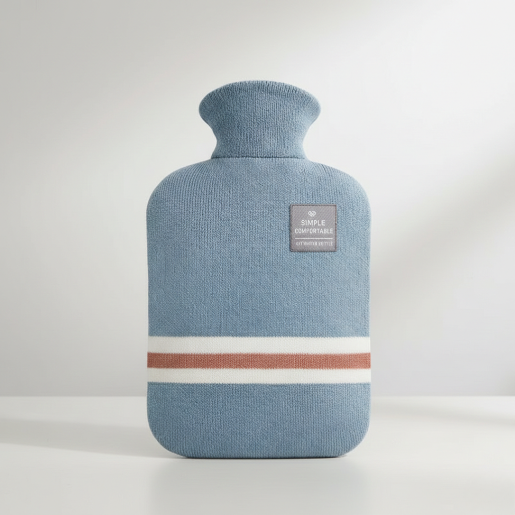 Hot Water Bottle Knitted Cover Striped Portable Travel - Image 14