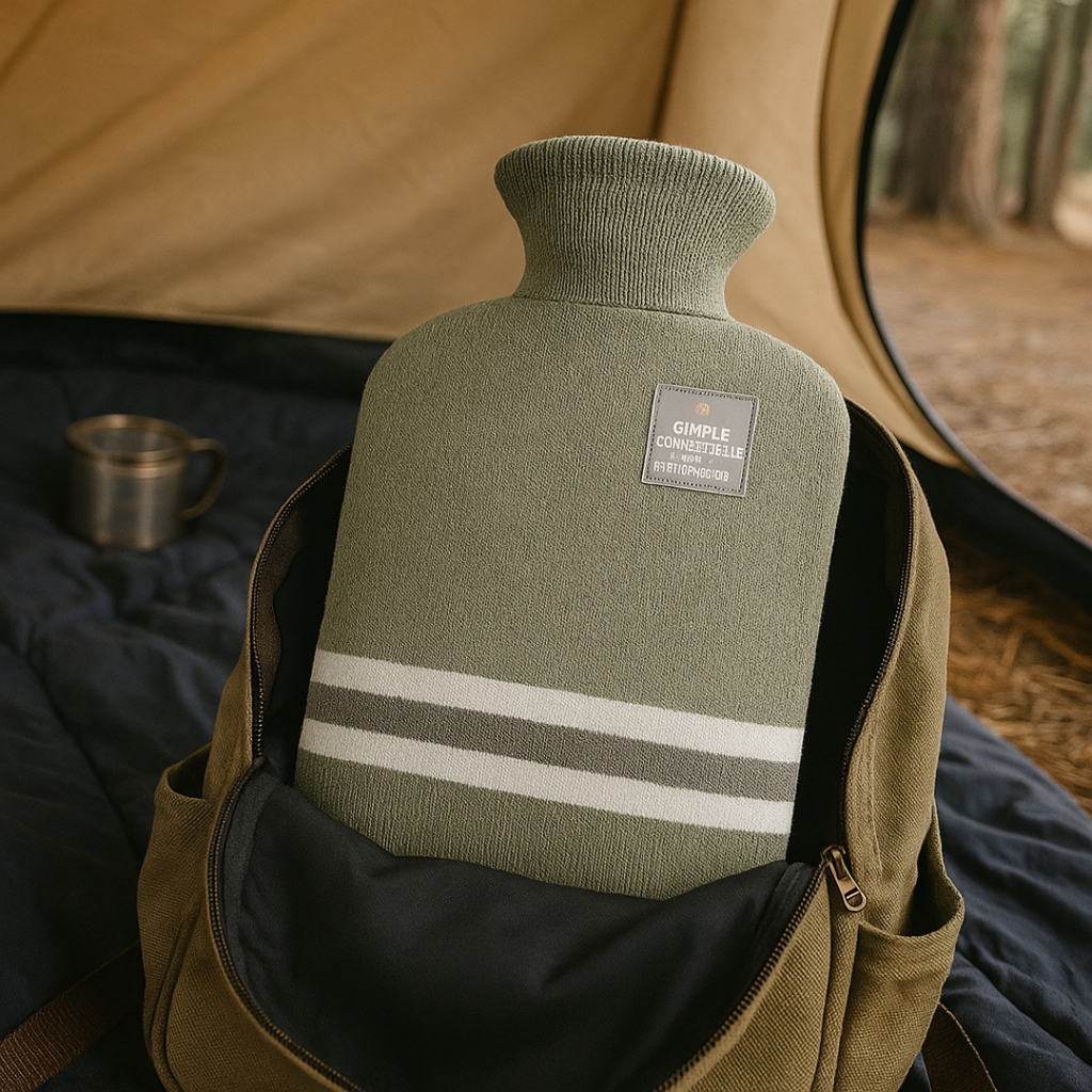 Hot Water Bottle Knitted Cover Striped Portable Travel - Image 5