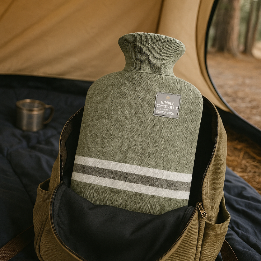 Hot Water Bottle Knitted Cover Striped Portable Travel - Image 5