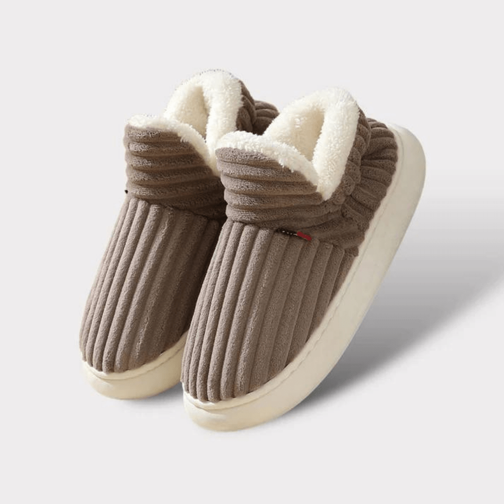 House Slippers Boots Bootie Corduroy Sherpa Fleece Slip Non - Image 11
