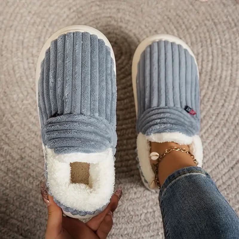 House Slippers Boots Bootie Corduroy Sherpa Fleece Slip Non - Image 13