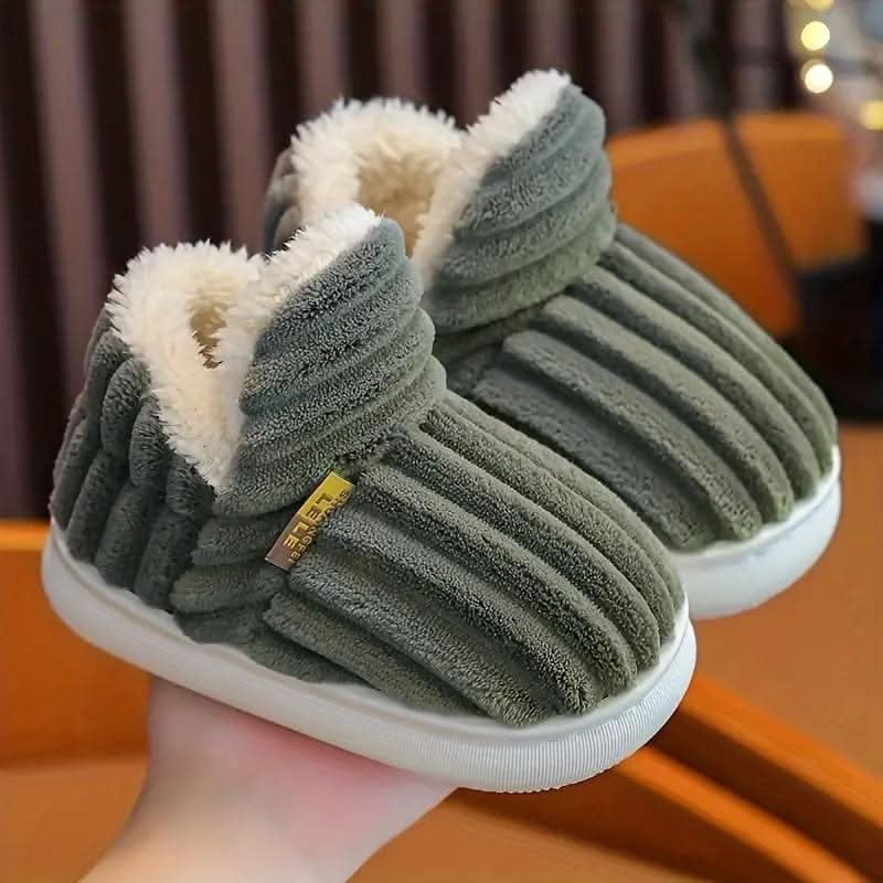 House Slippers Boots Bootie Corduroy Sherpa Fleece Slip Non - Image 14