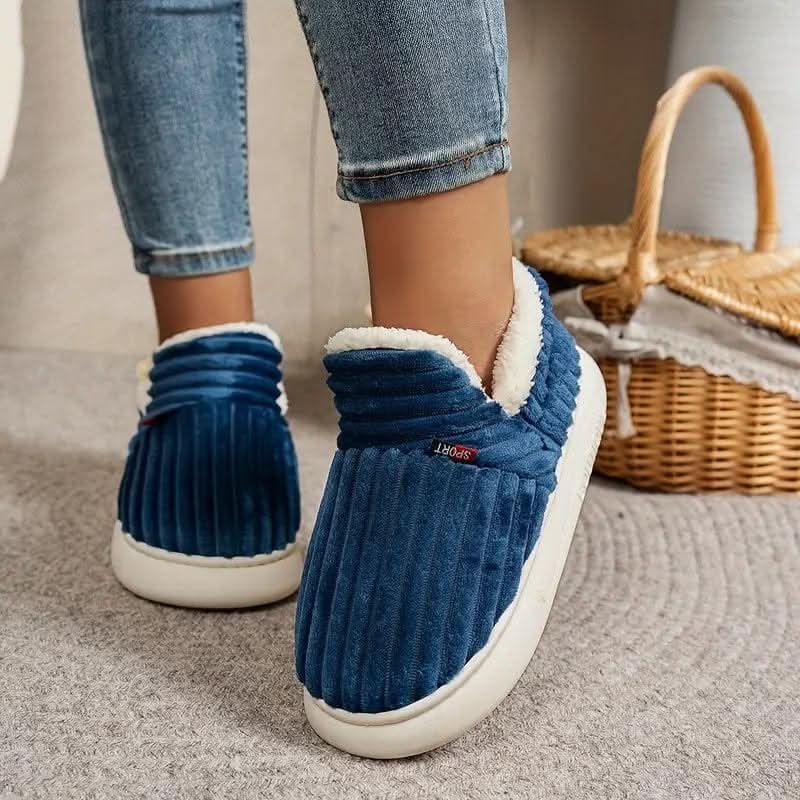 House Slippers Boots Bootie Corduroy Sherpa Fleece Slip Non - Image 6