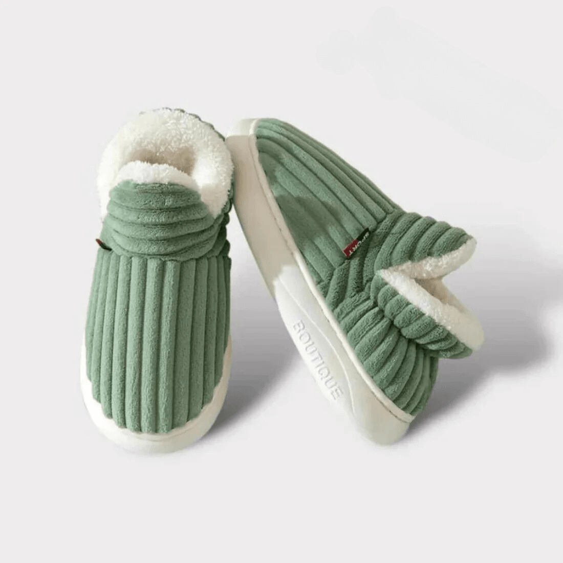 House Slippers Boots Bootie Corduroy Sherpa Fleece Slip Non - Image 8