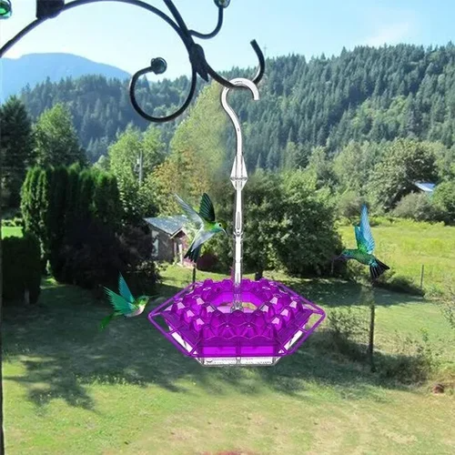 Hummingbird Feeder Hanging Plastic Outdoor Multiple Ports Perch Nectar - Image 3