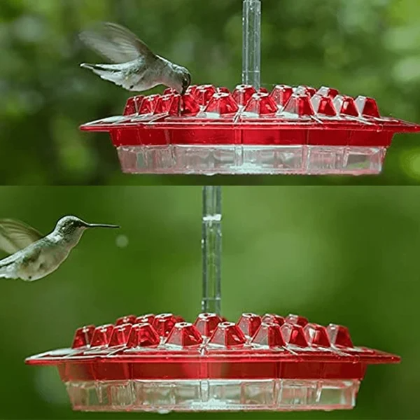 Hummingbird Feeder Hanging Plastic Outdoor Multiple Ports Perch Nectar - Image 7