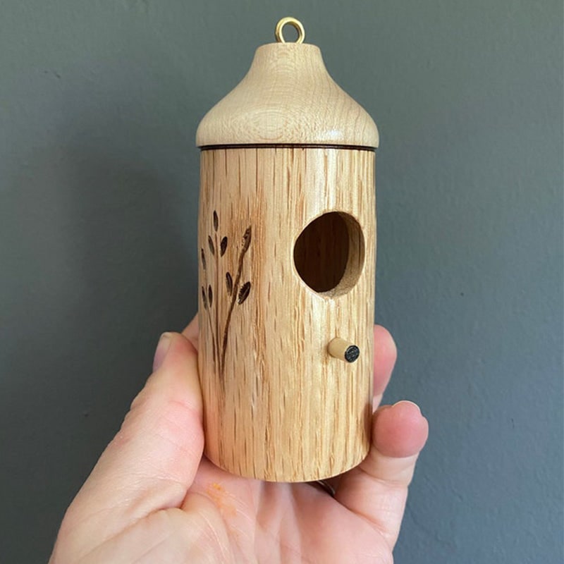 Hummingbird House Wooden Nesting Box Mini Carved Hanging Garden Outdoor - Image 4