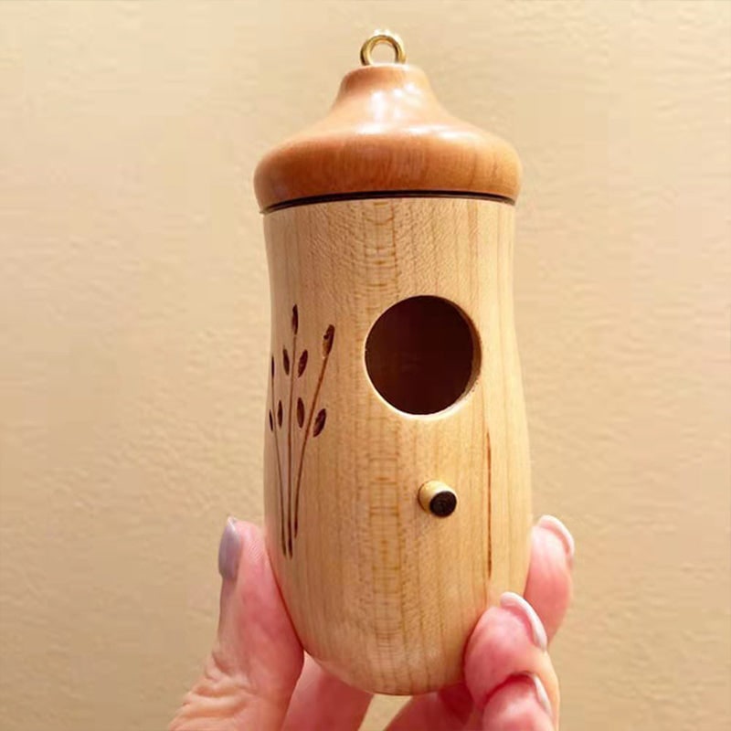 Hummingbird House Wooden Nesting Box Mini Carved Hanging Garden Outdoor - Image 5