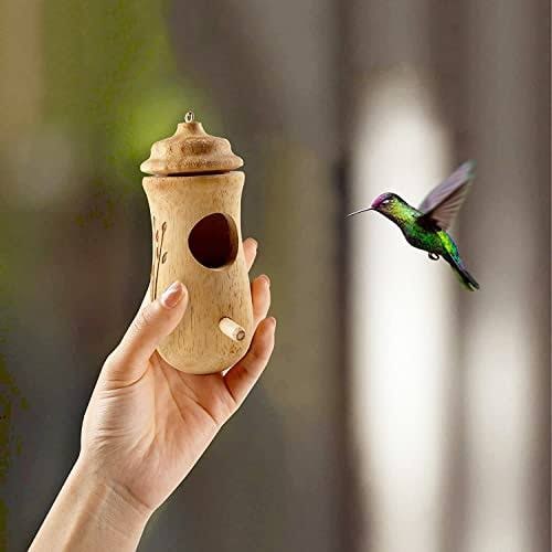 Hummingbird House Wooden Nesting Box Mini Carved Hanging Garden Outdoor - Image 7