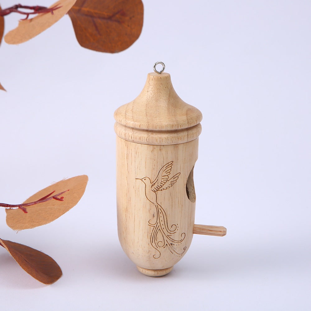 Hummingbird House Wooden Nesting Box Mini Carved Hanging Garden Outdoor - Image 9