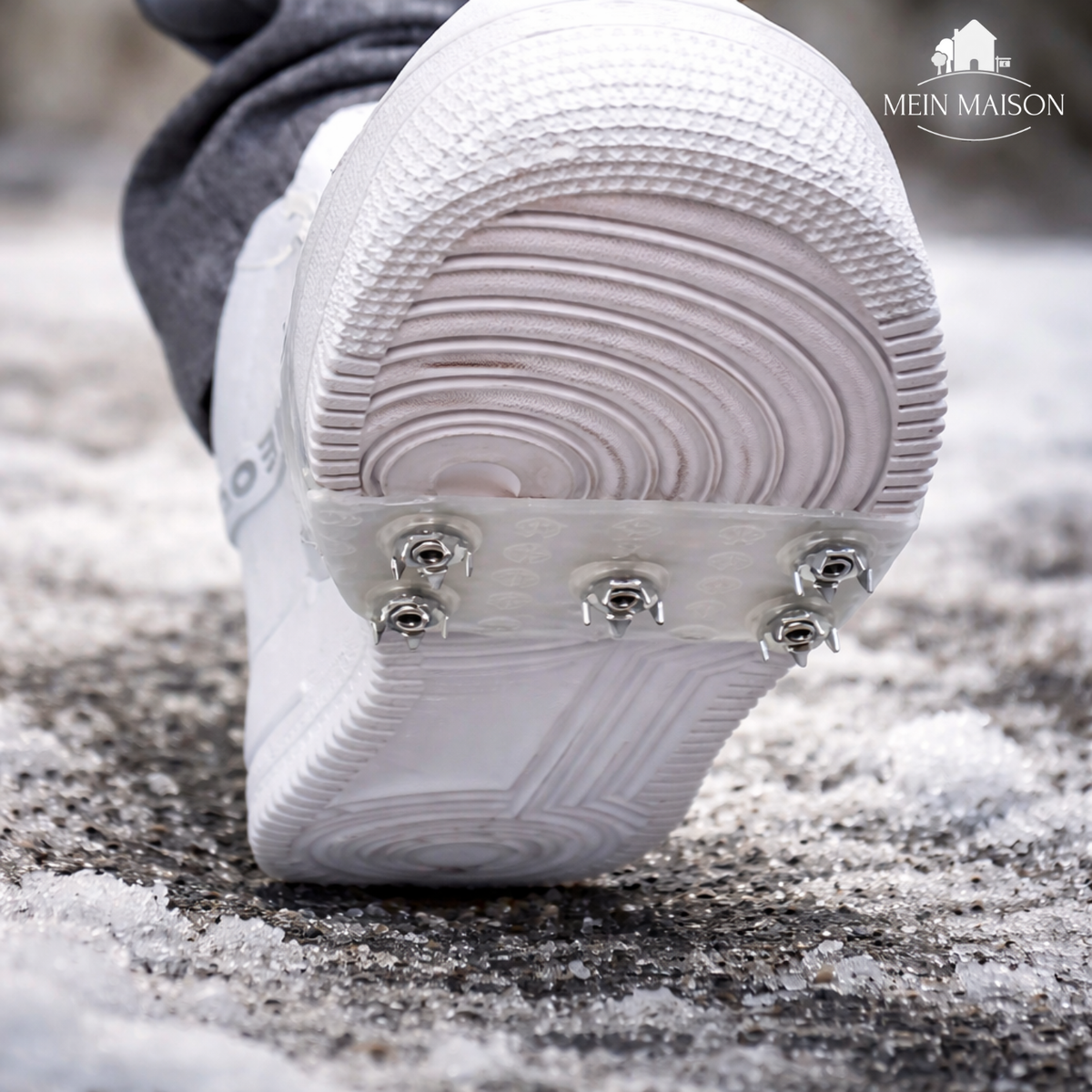 Ice Cleats with Metal Spikes and Slip-On Silicone Design for Winter Traction - Image 1