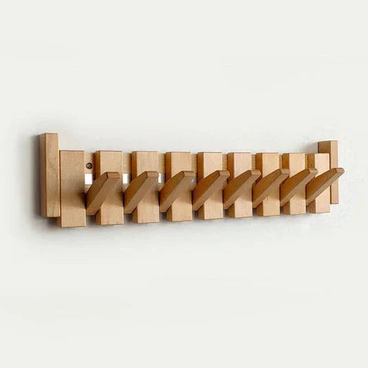 Wall Coat Rack with Foldable Hooks Space-Saving Hallway Storage