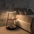 Bedside Table Lamp Compact Double-Layer Side Table