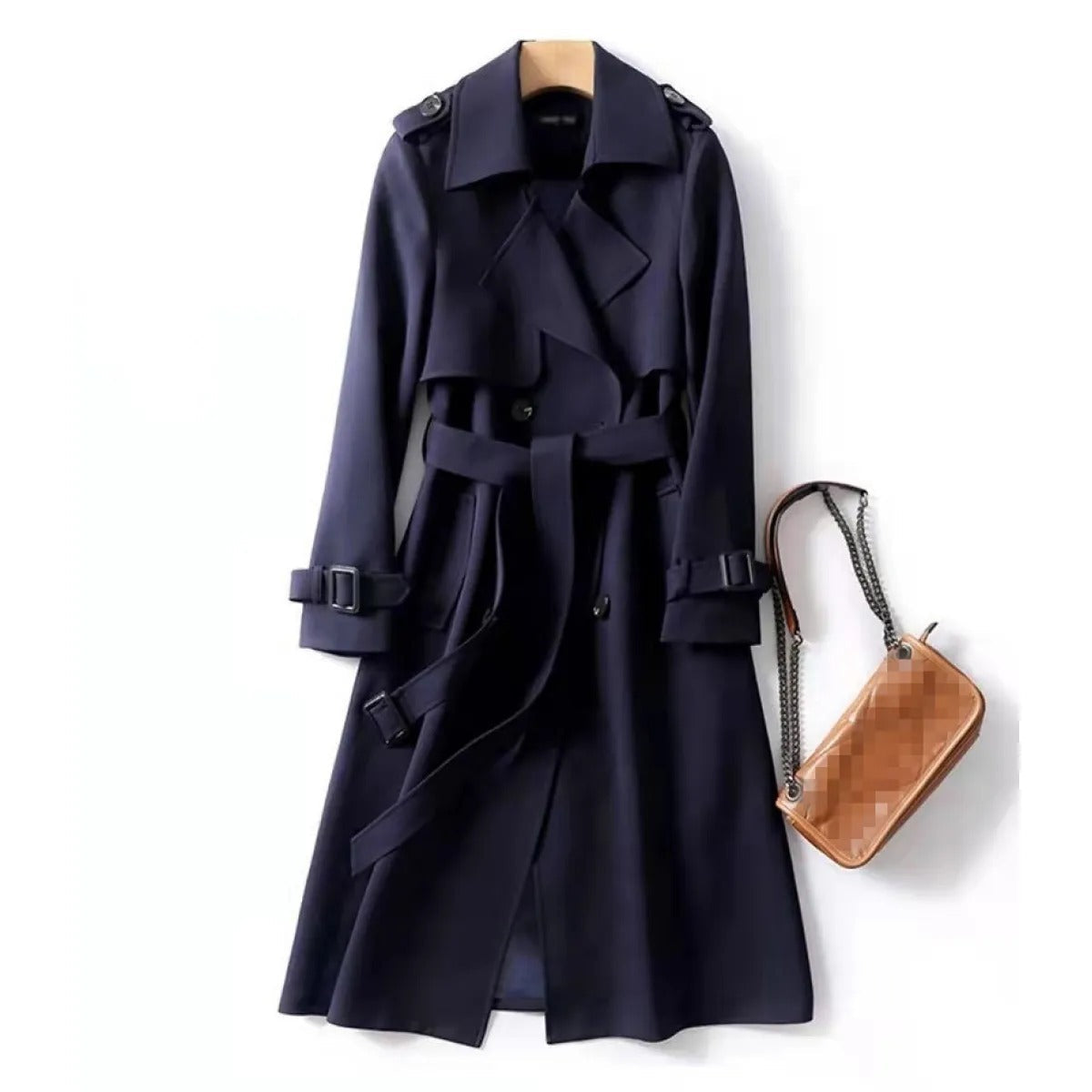 Women’s Double Breasted Trench Coat Belted Transitional Wear