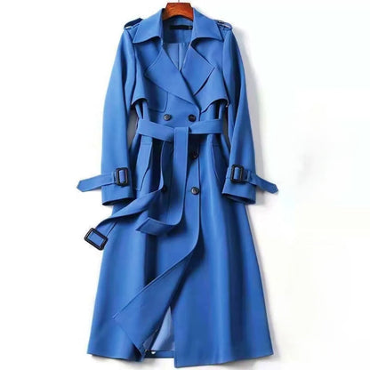 Women’s Double Breasted Trench Coat Belted Transitional Wear