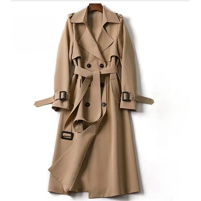 Women’s Double Breasted Trench Coat Belted Transitional Wear