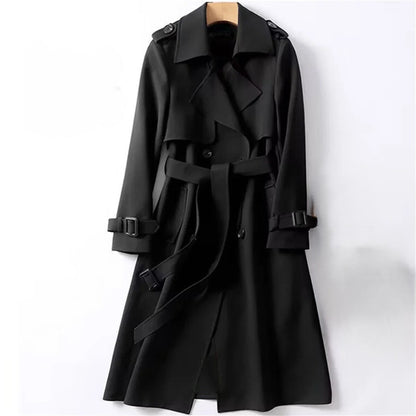 Women’s Double Breasted Trench Coat Belted Transitional Wear