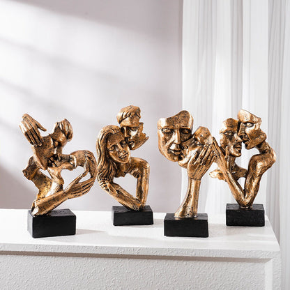 Abstract Art Sculpture Contemporary Couple Statue for Home Display