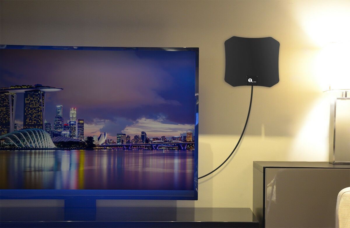 Indoor TV Antenna Digital Hdtv Flat Coaxial Cable Wall Mount Stick - Image 4