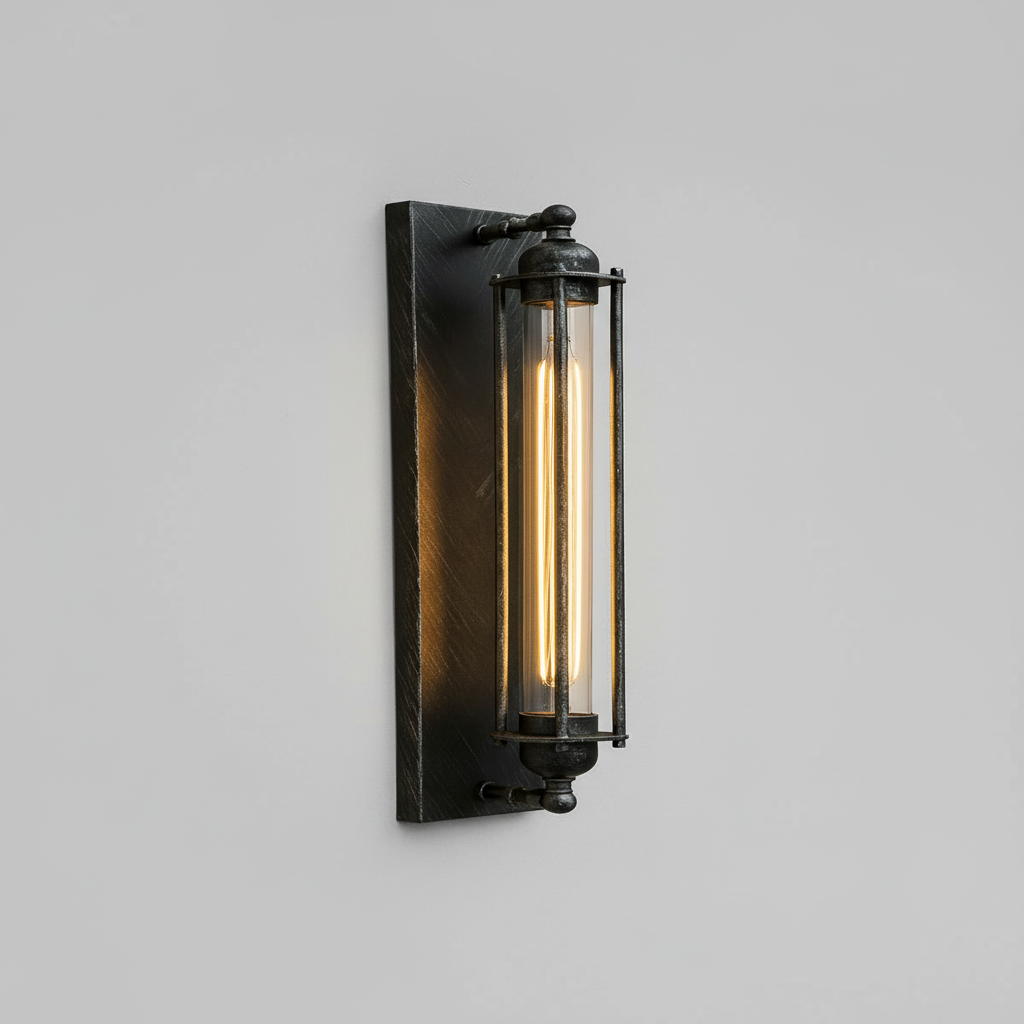 Industrial Wall Sconce with Modern LED Lighting and Vintage Metal Cage Design Wireless - Image 5