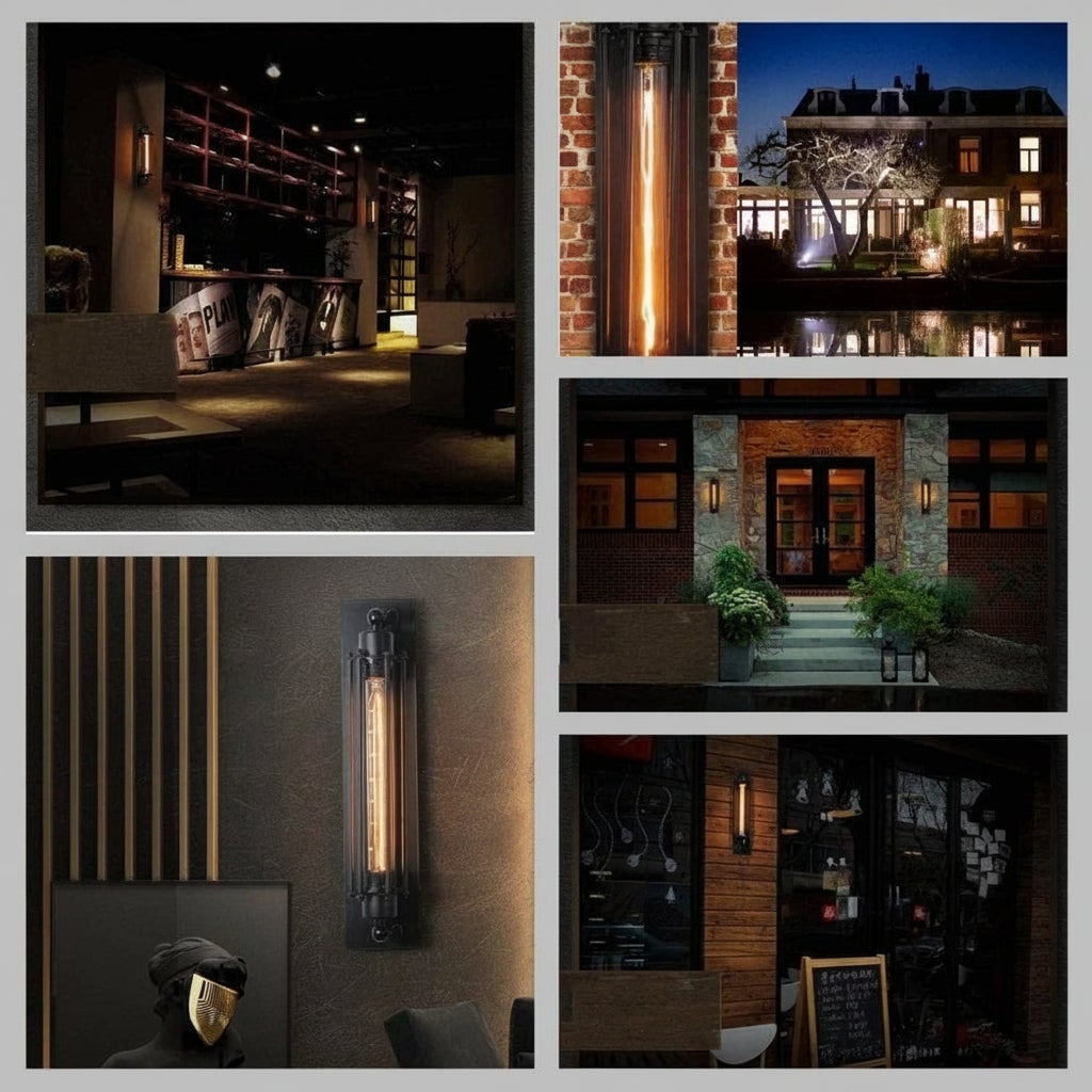 Industrial Wall Sconce with Modern LED Lighting and Vintage Metal Cage Design Wireless - Image 7