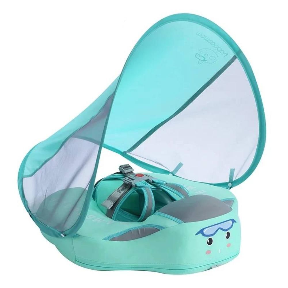 Infant Pool Float with Removable Sun Canopy Safety Harness and Padded Headrest Chair - Image 1