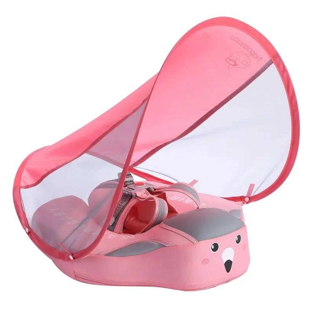 Infant Pool Float with Removable Sun Canopy Safety Harness and Padded Headrest Chair - Image 2