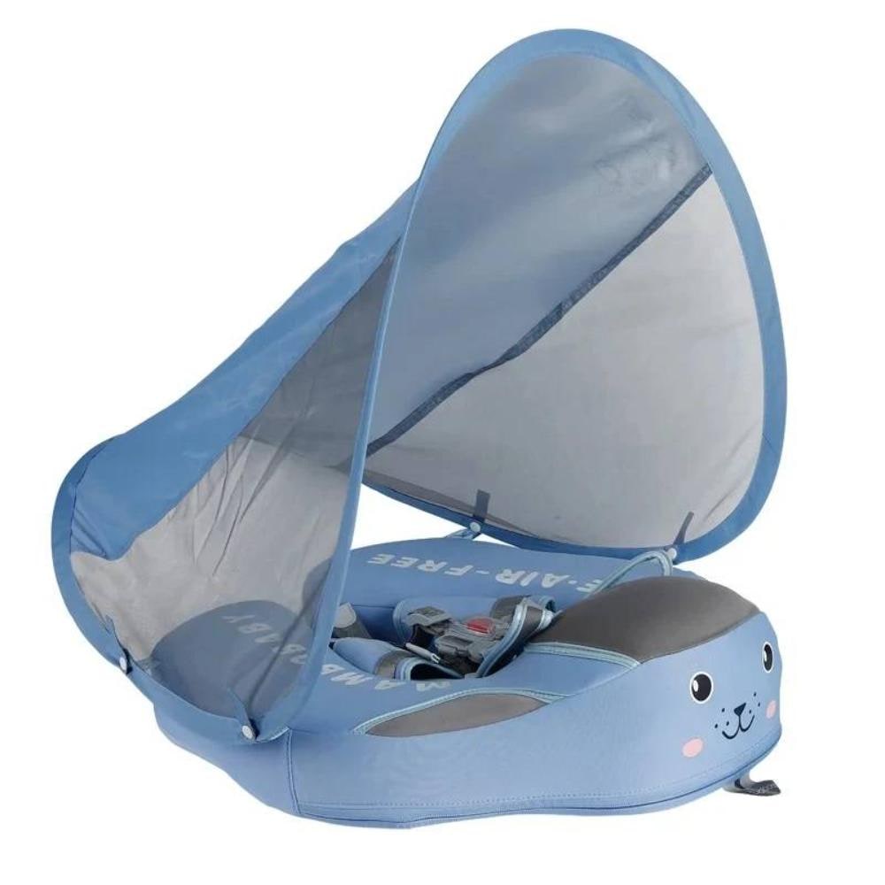 Infant Pool Float with Removable Sun Canopy Safety Harness and Padded Headrest Chair - Image 3