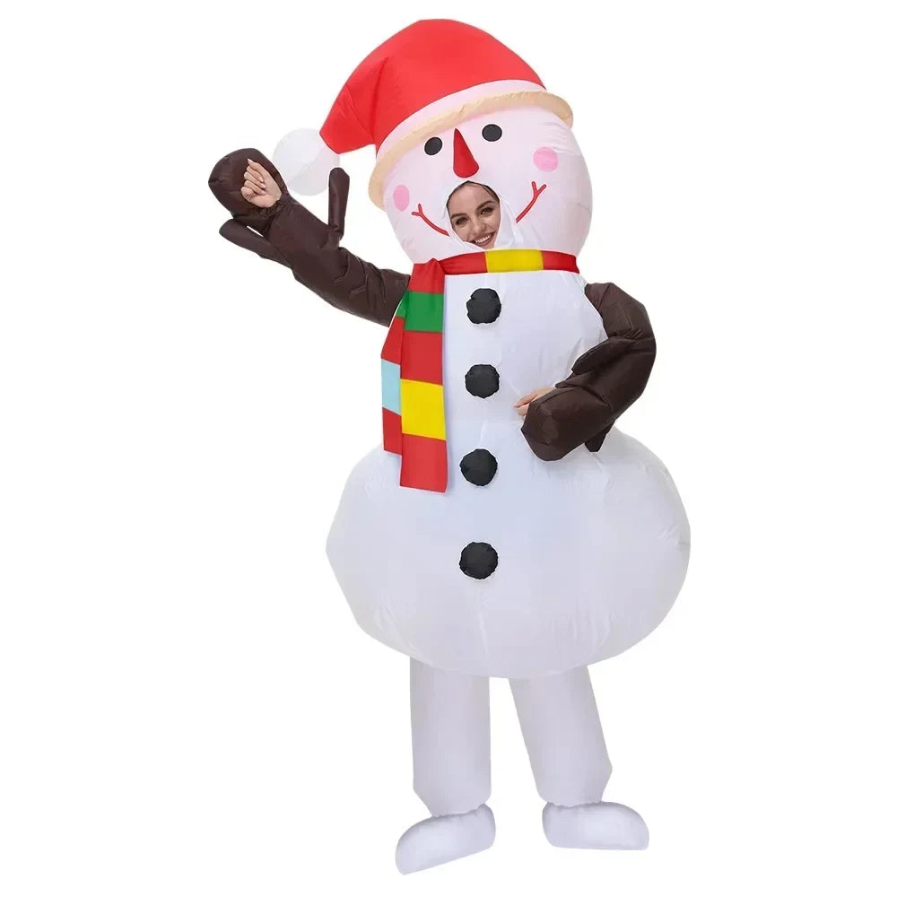 Inflatable Christmas Costume with Character Design and Mesh Windows for Holiday Parties - Image 1