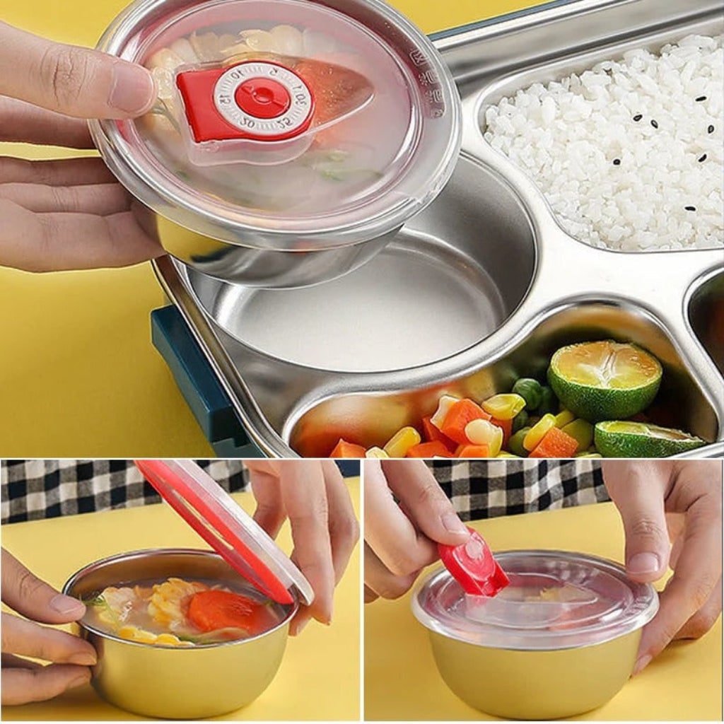 Insulated Lunch Box Bento Stainless Steel Compartment Portable Storage Food Container - Image 2